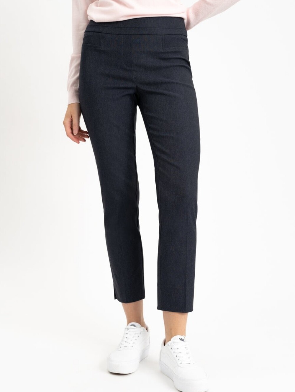 Renuar Dark Navy Cropped Cigarette Leg Ankle Pants Size 2